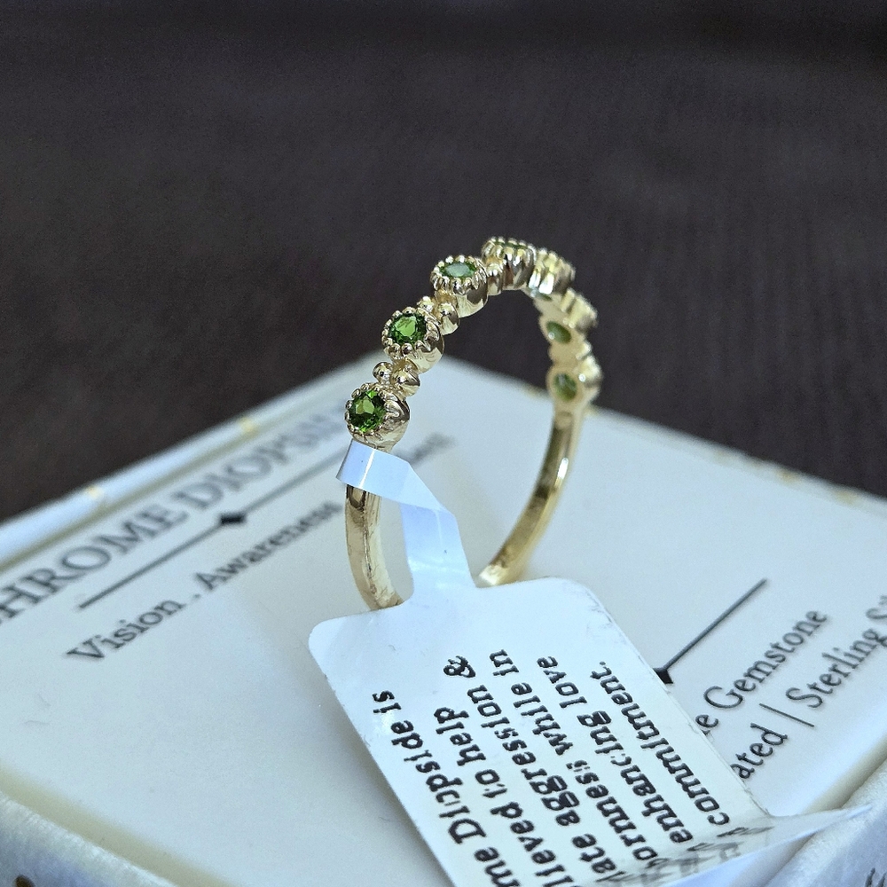 Shivam Chrome Diopside💚 Half Eternity♾️ Ring - NIB - Picture 6 of 15